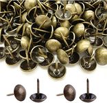 500Pcs Upholstery Tacks, BetterJonny Decorative Furniture Nails Pins Bronze Metal Thumb Tacks for Upholstered Furniture Cork Board, Home Decor(17X11MM)