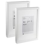 Ikea RIBBA Chunky Thick A4 Photo Frames, White, 21x30 Centimetres, Fibreboard & Plastic - Set of 2 (003.783.99)