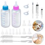 22 Pack Newborn Pet Feeder,Puppy,Cat,Kitten Feeding Bottle Kit with Syringe-s,Feeding Nursing Bottle Nipple for Small Mammals Neonates Week Old Newborn Animal