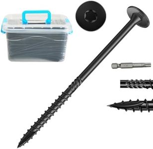 Goowoobee #14×8inch Heavy Duty Outdoor Wood Screws, 200pcs Rustproof Deck Screws, Epoxy Structural Screws with T30 Drill Bit, No Pre-Drilling Required for Woodworking Construction Projects