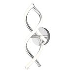 Artika DNA 12W LED Modern Wall Sconce Light, Chrome Finish, Ideal for Bathroom, Living Room, Bedroom, Hallway - 850 Lumens, 3500 Kelvin, Made of Aluminum, No Bulb Required