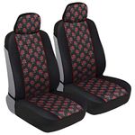 BDK Two Tone Pattern Car Seat Covers - Sideless Chic Style - Soft & Flexible Polyester (Rose Pattern)