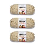 Bernat Softee Chunky Yarn (3 Ball Pack), Linen, 3 Count