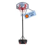 HUDORA Basketball Stand All Stars 205 - adjustable basketball hoop with stand for children & teenagers - Portable outdoor basketball hoop for the garden - Stand basketball hoop with wheels