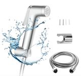 AARNEXT Jet Spray for Toilet Health Faucet with SS-304 Grade ABS 1.2 Meter Flexible Hose Pipe and Wall Hook, Chrome Hand Shower for toilet Bidet Spray Chrome