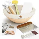 Superbaking Banneton Bread Proofing Basket, Sourdough Bread Baking Supplies, Round 9 Inch Sourdough Starter Kit, Proofing Basket for Bread Baking, Bread Making Supplies Tools, Banneton Basket Gift Set