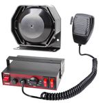 ROUTEKING Police Siren 8 Tones 130DB 200 Watt, Heavy Duty Handheld Microphone, Dual 20A Auxiliary Switch, Emergency Warning Siren for Car Truck Vehicles Ambulance