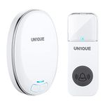 UN1QUE Wireless Door Bell for Home - Small Calling Bell for Office, 1000ft Long Range with 36 Chimes, 100dB Louder Volume, 4 Level Volume, LED Light, Info Board Design, IP44 Waterproof