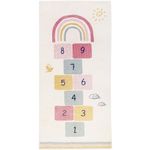 HiiARug Hopscotch Kids Rug 27"x63" Fun and Educational Playroom Rug Soft Durable Rainbow Floor Carpet Kids Play Mat for Bedroom, Playroom, Nursery, Gift for Girls & Boys (Colorful)