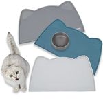 OHMO Cat Food Mat, Silicone Waterproof Dog Food Mat, Non-Skid Spill Proof Pet Feeding Mat for Food and Water, Easy to Clean Dog Placemat