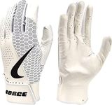 Nike Force Edge Baseball Batting Gloves - Men's - White (1 Pair) (Large)