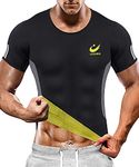 LAZAWG Men Sauna T Shirts Sweat Sauna Suit Body Shaper Workout Neoprene Tank Top Training Jackets Clothes Exercise Fitness Short Sleeve