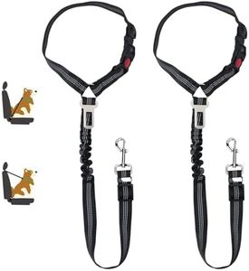 YZZAOO Perro Cinturón de Seguridad para Coche, 2 Unidades Cinturon Perro Coche Ajustable, Cinturon Coche Perro, Arnés de Coche para Perro con Correa de Conector para Trasportar Mascotas