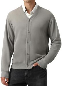Mega Tshop Button Up Cardigan Midweight French Terry 10.6 oz. Cotton Blend Fall Casual Sweatshirt for Men Women Unisex Stone Brick XL