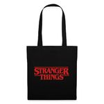 Spreadshirt Stranger Things Merchandise Red Logo Tote Bag, One Size, black