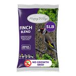 Happy Wings Finch Blend Bird Food, Mix of Sunflower Hearts and Nyjer Seed, 5 Pounds | No Growth Seed | Bird Seed for Wild Birds