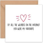 Funny Happy Wedding Anniversary Card | Cute Cards for Fiancé Boyfriend Girlfriend Couple Wife Husband | Him Her | Gay Lesbian LGBT | Internet Dating | 1st 2nd 3rd Ruby Tin Golden | 14cm