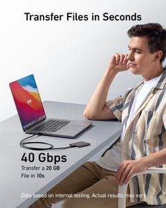 Anker 515 USB-C to USB-C Cable 3.3ft – 8K, 40Gbps, 240W Charging