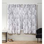 Nicole Miller Lillian Hidden Tab Top Curtain Panel, Gray Mist, 50x63, 2 Piece