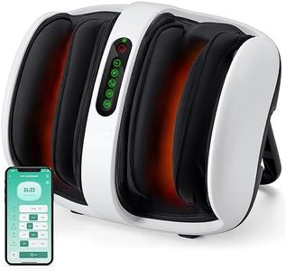 Nekteck Foot Shiatsu Massager for Circulation and Pain Relief, Smart Electric Massage Machine with Heat, Deep Kneading, Vibration for Feet, Calf, Arm Muscle Relax White (APP Control)