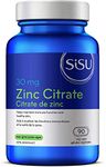 Sisu Zinc Citrate, 90 Vegetable Caps - High-potency Zinc Supplement - Immune & Prostate Health Support - Vegan, Non-GMO, Soy, Gluten & Dairy Free - 90 Servings