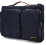 MOCA 360 Protective Laptop Sleeve for 14-inch MacBook Pro M1 Pro/Max 2021 A2442, 13.5-14.4 Inch Surface Laptop Studio 2021/4/3, Surface Book 3/2/1, Waterproof Case Bag for ASUS VivoBook/ZenBook 14 (13.3 - 14 Inch,Navy-Blue)