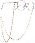 cooltime Silver/Rose Gold/Gold Heart Eyeglass Chain Men Women Eyewear Accessories (Gold 2-White Rubber)