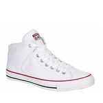 Converse Mens Street Leather High Top Sneaker, White/Red/Clematis Blue, 14 Women/12 Men