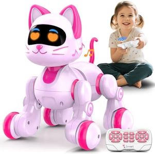 Robot Cat Interactive Toy for Girls | Remote Control Pet with Touch-Activated Dancing, Music & LED Eyes | STEM Learning Toys | Certified Safe ABS | Christmas Birthday Gifts for 3-8 Year Old Girls