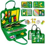 Qizfun Busy Board Book Montessori Toys for 1 2 3 4 Year Old, Boy Girl Birthday Gifts, Educational Sensory Learning Toys for Toddlers 1-3, Car Airplane Travel Activities Toys for Kids Ages 2-4 Year Old