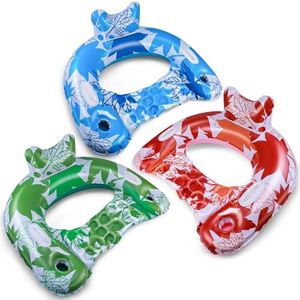 TOYKAU Pool Floaties Chair Adults - 3 Pack Pool Lounger Floats with Cup Holders & Handles, Water Inflatable Lounge Floats Raft Floating Chair for Swimming Pool Party Summer Beach Family Water Fun