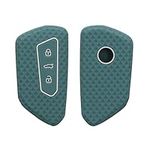 kwmobile Key Cover Compatible with VW Golf 8 3 Button Car Key - Soft Silicone Car Key Fob Holder Protector Case - Arctic Night