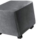 Ottoman Covers Stretch Square Foot Stool Covers Stretch to Fit Square Storage Stool Ottoman Covers Footstool Protector for Living Room，Removable Washable(Color:Dark Gray,Size:70x70 cm 27x27 in)