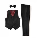 Yuanlu 3 Piece Kids Boys' Formal Vest and Pants Dress Suits Set for Party Black Size 2T