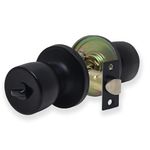 XFORT Tulip Privacy Knob Set Matt Black, Door Knob with Lock for Internal Wooden Bathroom Doors