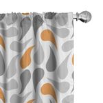 Ambesonne Geometric 2 Panel Curtain Set, Cultures Motif Traditional Teardrop Pattern Vintage Palette, Lightweight Window Treatment, Living Room, Bedroom Decor, 56 x 63 inches, Orange White