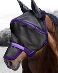 Harrison Howard Maskology Supreme Horse Fly Mask Stellar UV Protection with Detachable Nose Cover Well-Received 2-in-1 Mask Purple M Cob