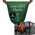 HOLY SCRAP! 100% Compostable Trash Bags, 6-8 Gallon, 30L, 50 Count, Heavy Duty 0.85 Mils, Medium Home Garbage Bin Liners, US BPI and Europe OK Compost Home Certified. Highest ASTM D6400