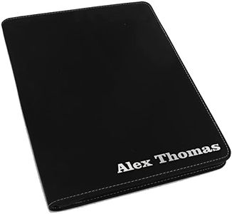 The Wedding Party Store Personalized Portfolio Pad Holder with Zipper - Custom Padfolio (Black with Silver)