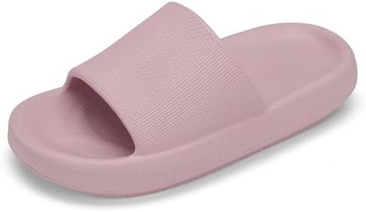 Tormigo Boys and Girls Cloud Slides for Kids – Non-Slip Summer Slippers Lightweight Beach, Pool, and Indoor Shower Sandals Pink Little Kid 10.5-11