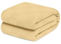 Avalon 100% Cotton Blankets King Size, 108x90 Inches 350 GSM, Soft Breathable Blanket, Lightweight Thermal Blankets King Size, Perfect for Layering Any Bed for All Season (Beige)