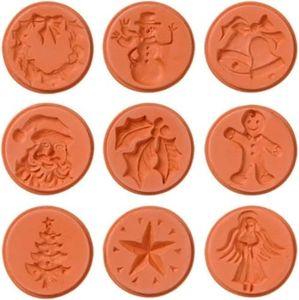 JBK Pottery Christmas Cookie Stamps - Full Set of 9 Designs