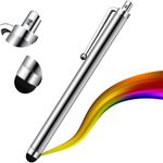 iAccessories Universal Capacitive Stylus Pen Compatible with All Touch Screens Devices Mobile Phones Android Tablet iOS Windows Smartphones - Silver