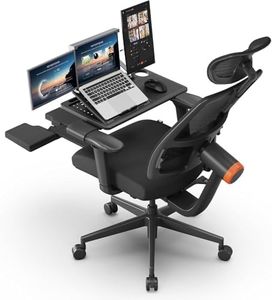 Drogo Mesh Ergonomic Office Chair for Work from Home with Adaptive Lumbar Support,Laptop Tray,4D Armrest,Recline,Footrest,Adjustable Height & Headrest,High Back Computer Chair Office/Home (Black)
