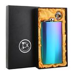 TOX TANEAXON 12 oz Rainbow Colored Pocket Liquor Whiskey Alcohol Hip Flask with Funnel and Box - Stainless Steel and Leak Proof