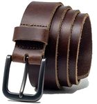 Ashford Ridge England Mens Fashion 34mm (1.25") Real Leather Trouser Belt - Antique Brown Large