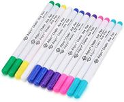 Tiiyee Fabric Marking Pens, 12 Pcs Fabrics Markers Marking Pencils for Sewing 7 Color Disappearing Vanishing Erasable Ink Fabric Marker Pen for Quilting Dressmaking Sewing Marking