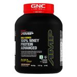 GNC AMP Gold Series Whey Protein Advanced | 4 lbs | Lean Muscle Gains | Intense Workout | Informed Choice Certified | 24g Protein | 5.5g BCAA | 4g Glutamine | Double Rich Chocolate| Formulated In USA