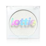 Lottie London Diamond Bounce Highlighter in Frosted, Ultra-fine Gel-powder Highlighter with Silver Shimmer for an Icy Iridescent Highlight