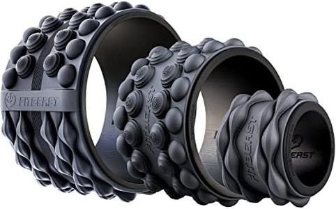 FitBeast Back Stretcher, Cracker & Roller - Pain Relief Product, Yoga Wheel, Foam Roller for Stretching & Cracking Device, Popper (6''+9''+12'', Black)